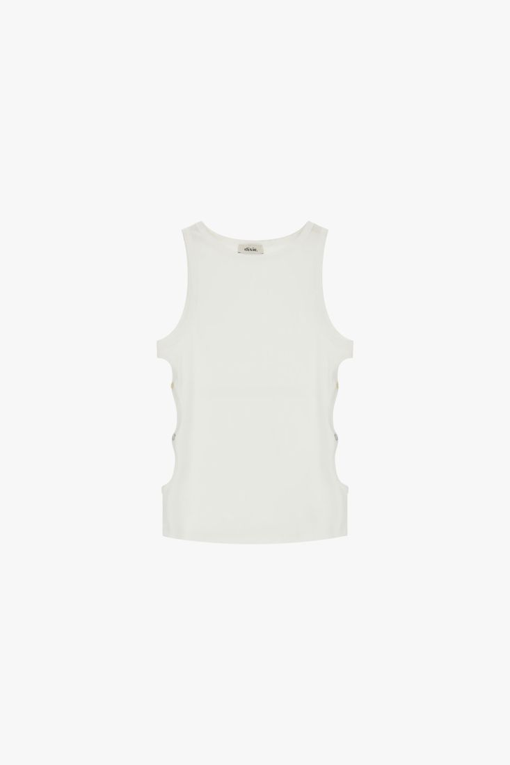 Tank top with side button details Baroc Boutique