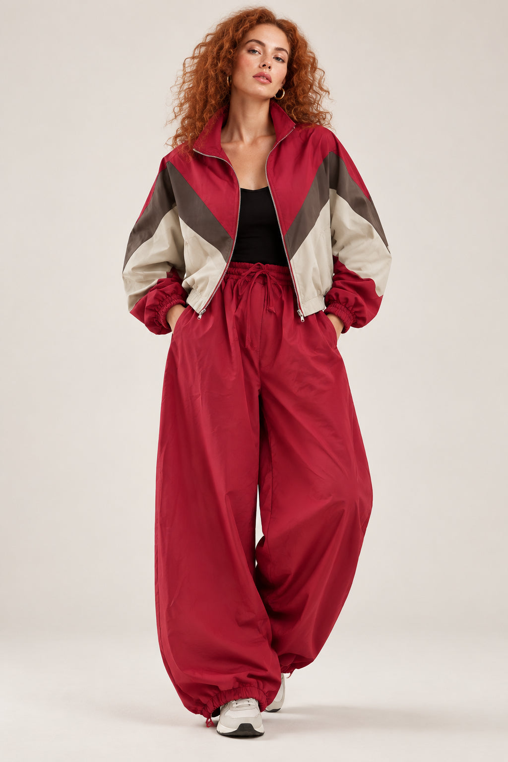 Three color waterproof jacket and barrel pants Baroc Boutique