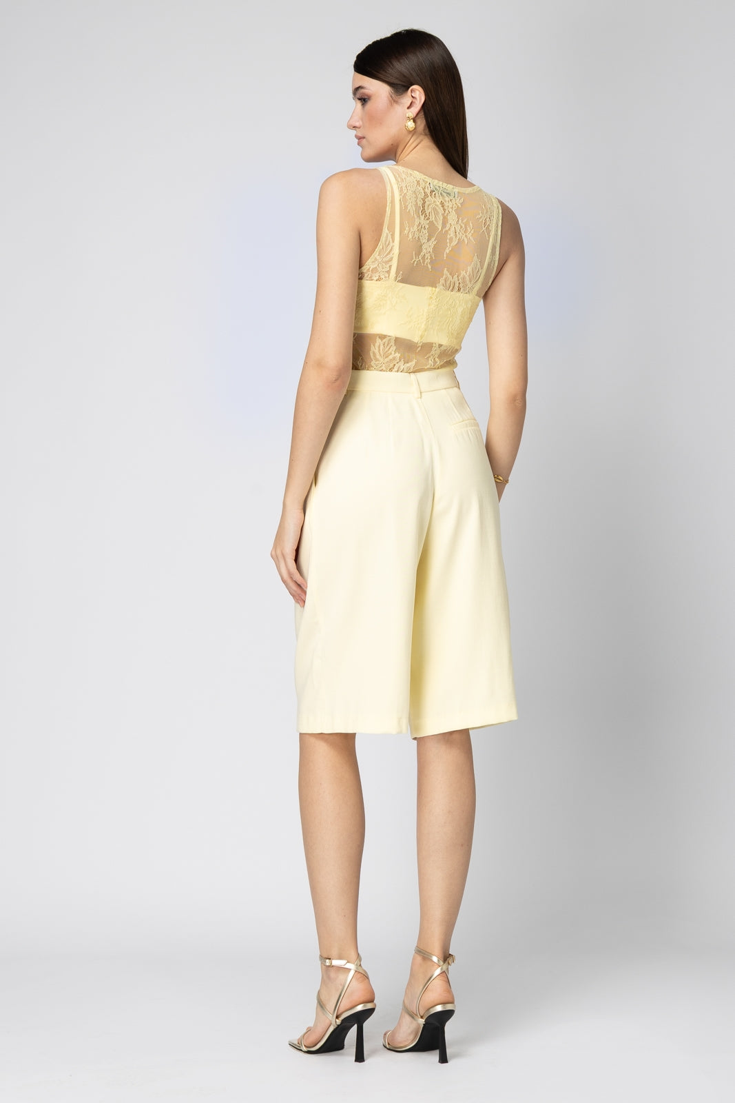Top Butter yellow Margaux crepe crop top Baroc Boutique BUTTER YELLOW