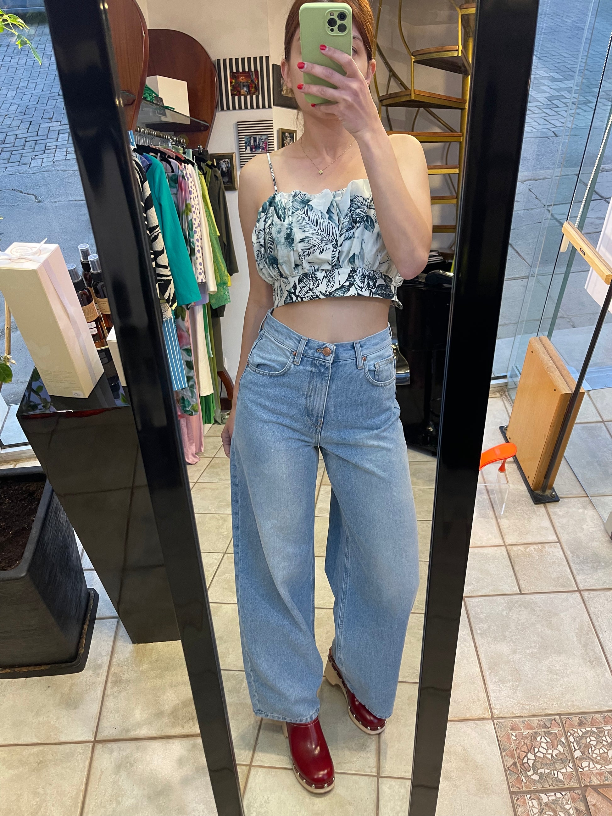 Top Printed crop top Baroc Boutique ONE SIZE