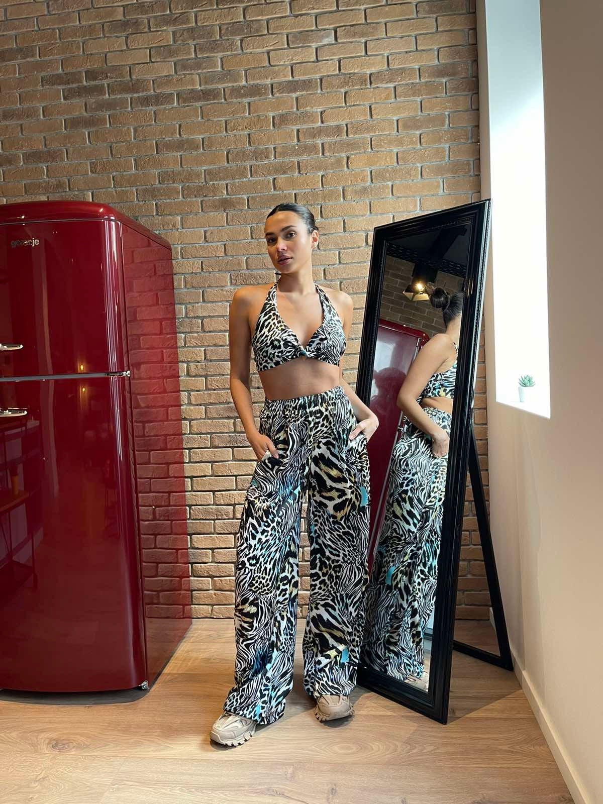 Top Satin printed crop top Baroc Boutique