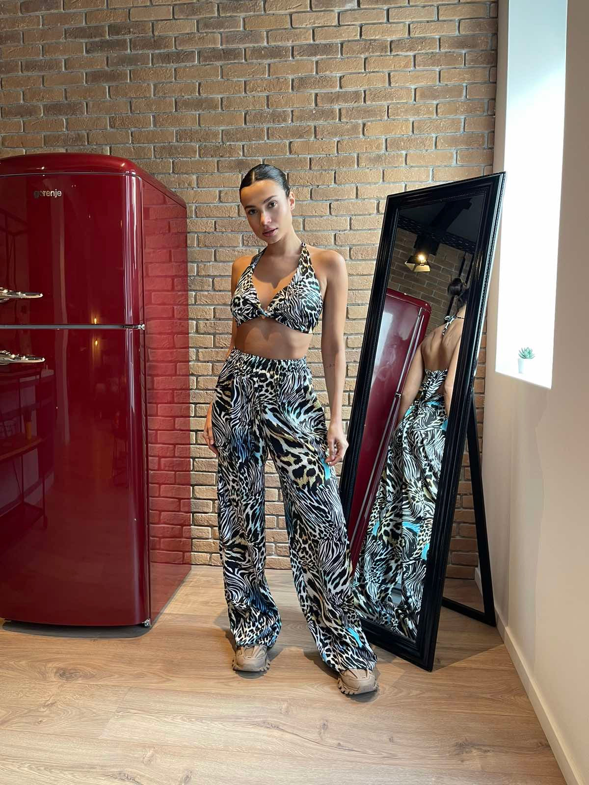 Top Satin printed crop top Baroc Boutique