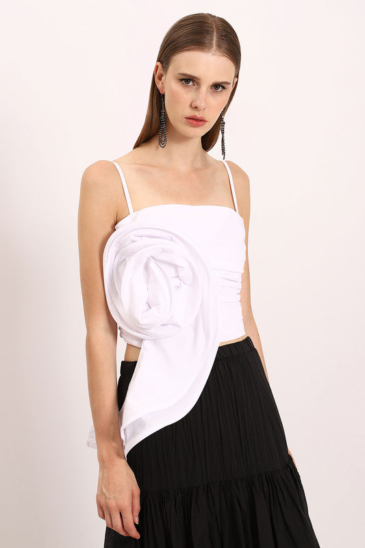 Top Strapless flower Crop Top Baroc Boutique