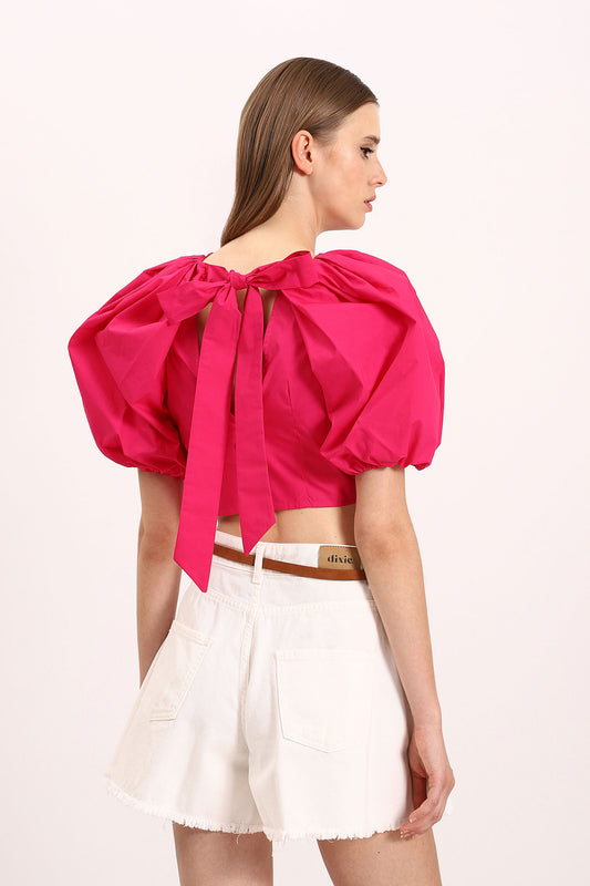 Top Top with Puffed Sleeves and open back Baroc Boutique