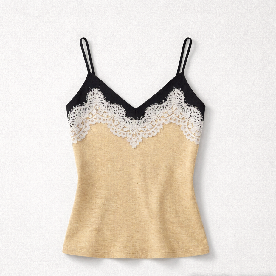 Top with straps and lace details Baroc Boutique