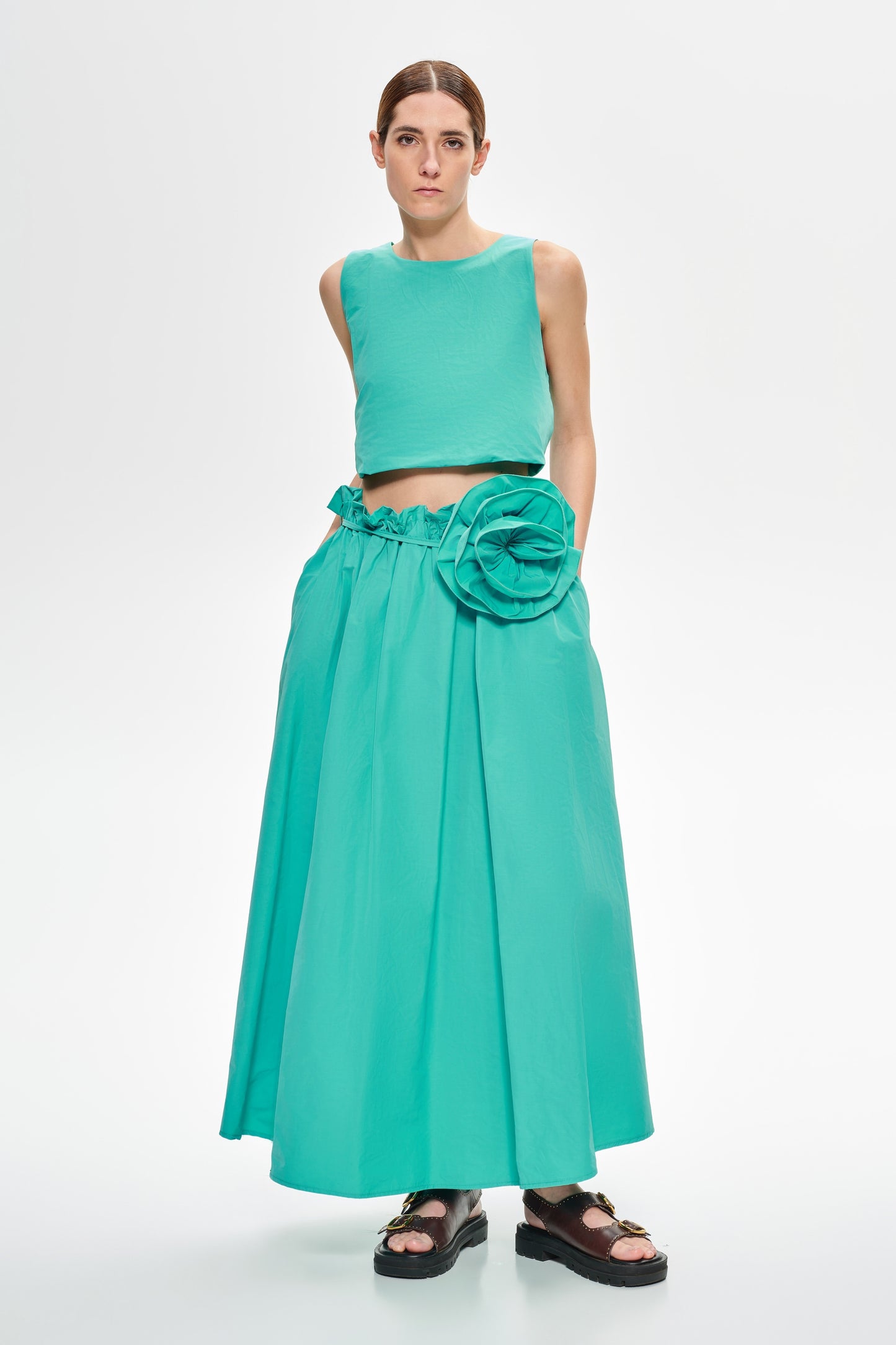 Taftan high-waisted skirt Baroc Boutique TURQUOISE / ONE SIZE