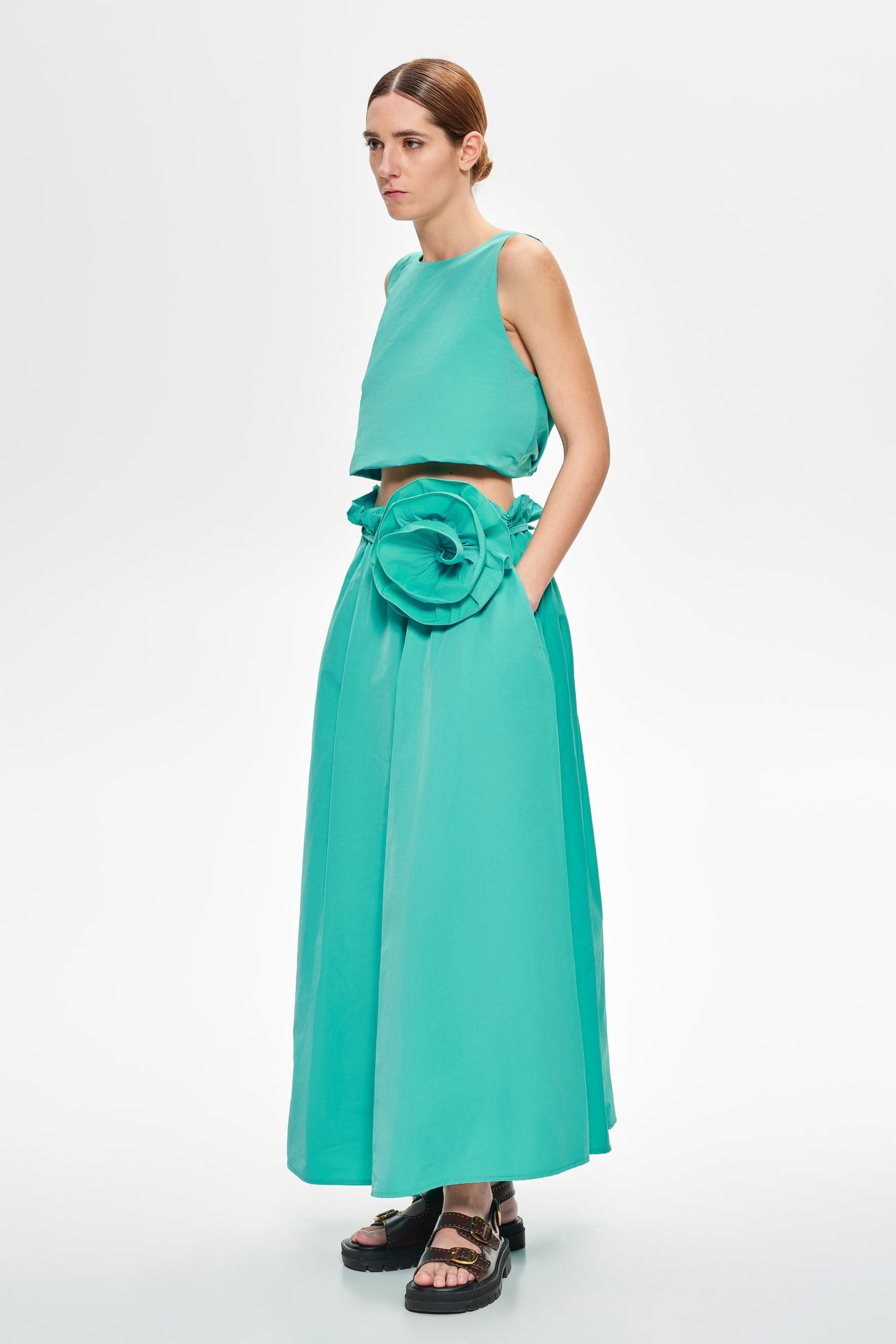 Taftan high-waisted skirt Baroc Boutique TURQUOISE / ONE SIZE