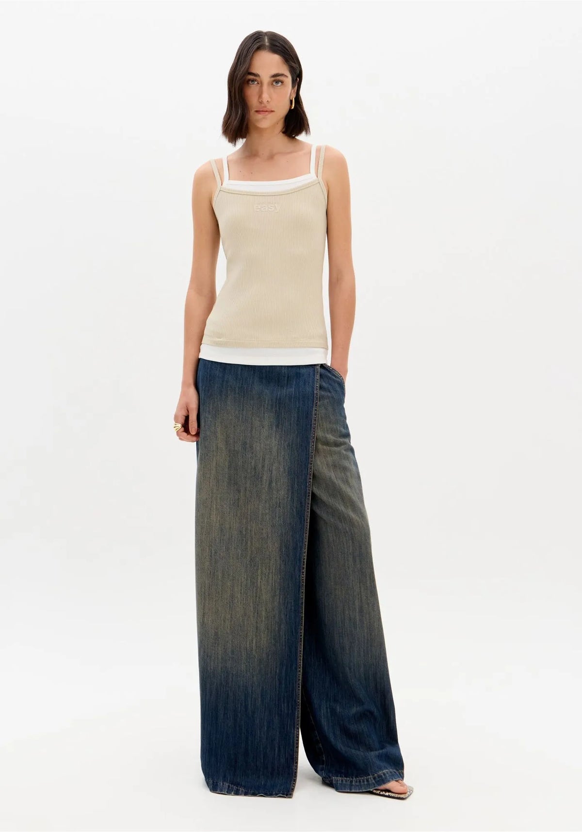 Two layered strappy tank top Baroc Boutique