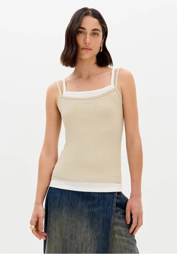 Two layered strappy tank top Baroc Boutique
