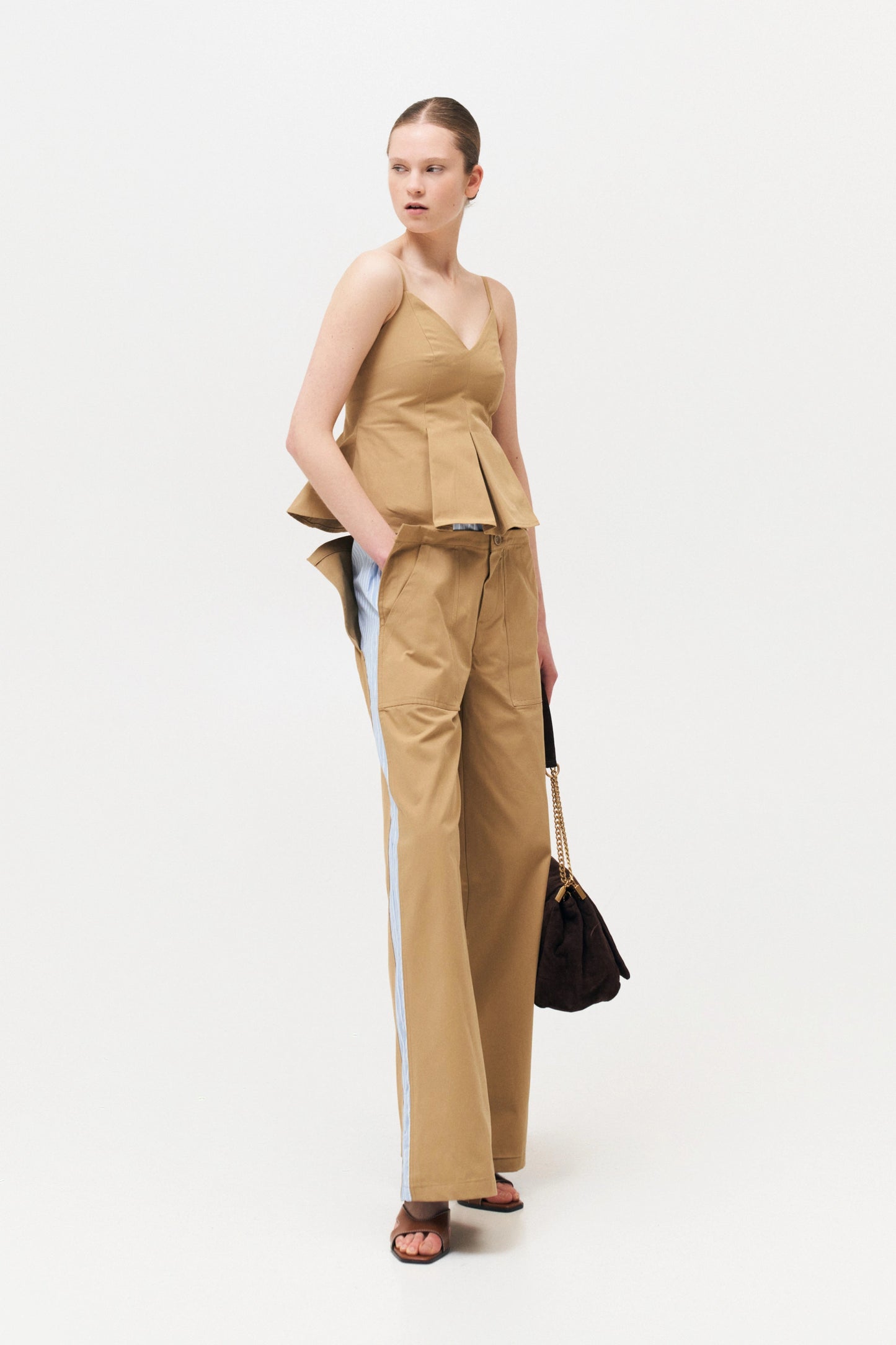 V-neck structured top Baroc Boutique