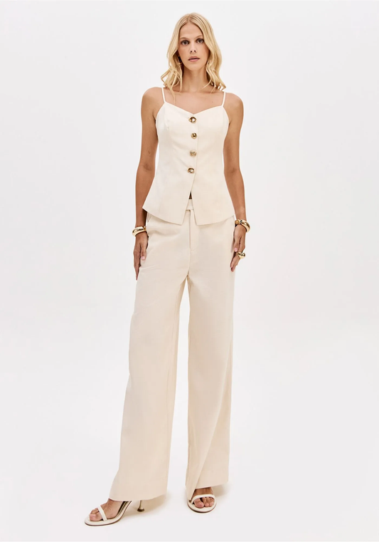 Vest top with thin straps and gold buttons Baroc Boutique