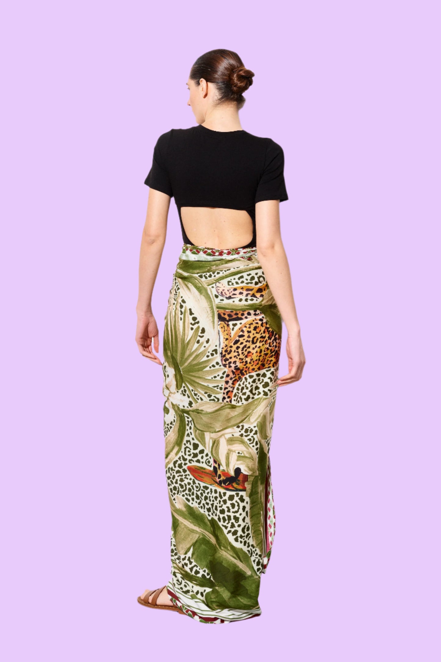 Viscose pareo with print Baroc Boutique
