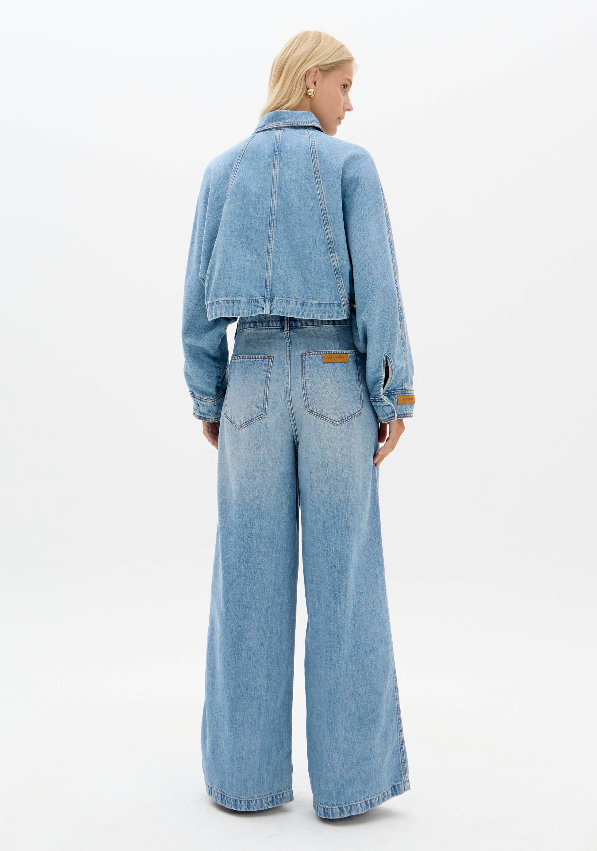 Washed denim wide leg jean Baroc Boutique
