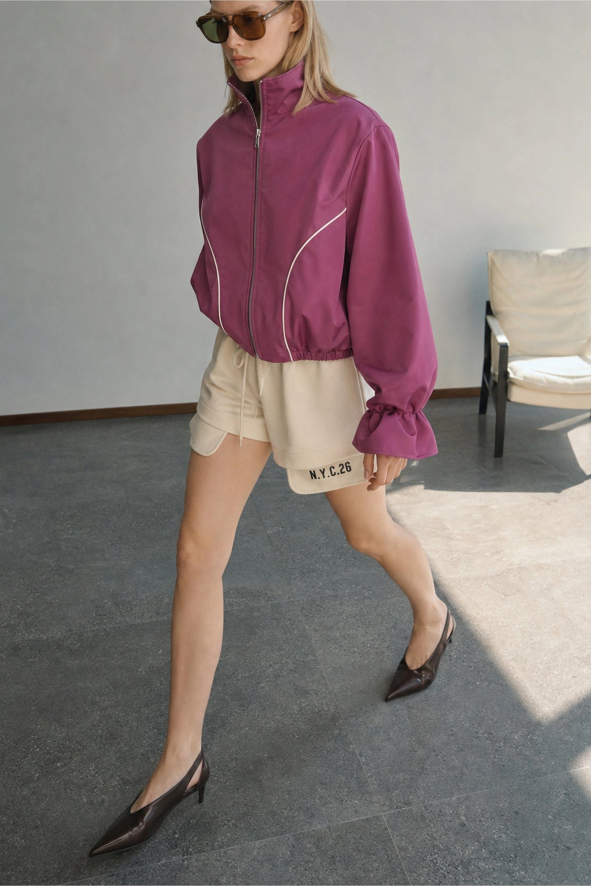 Water proof jacket with flower shaped cuffs Baroc Boutique