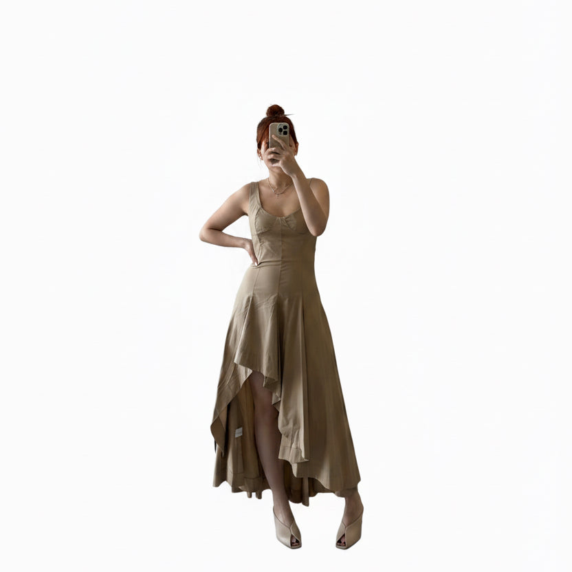White asymmetric long dress Baroc Boutique