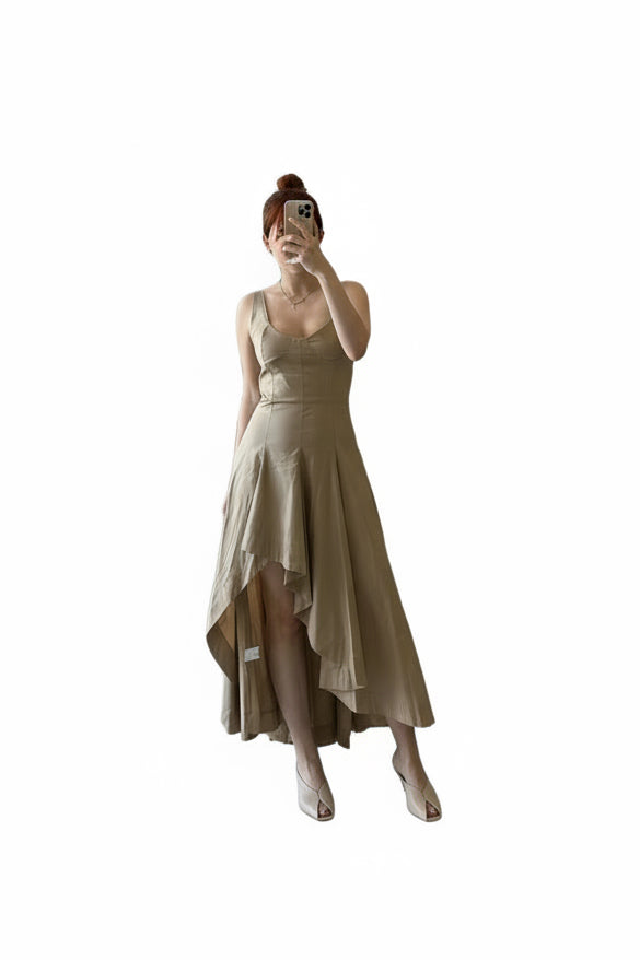 White asymmetric long dress Baroc Boutique
