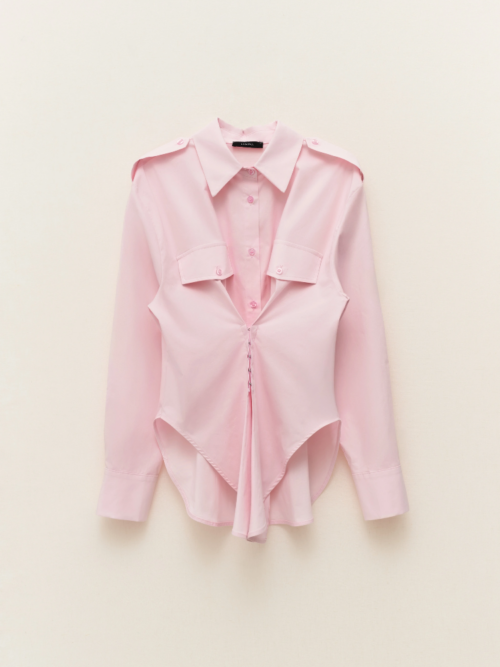 White cotton asymmetric shirt Baroc Boutique