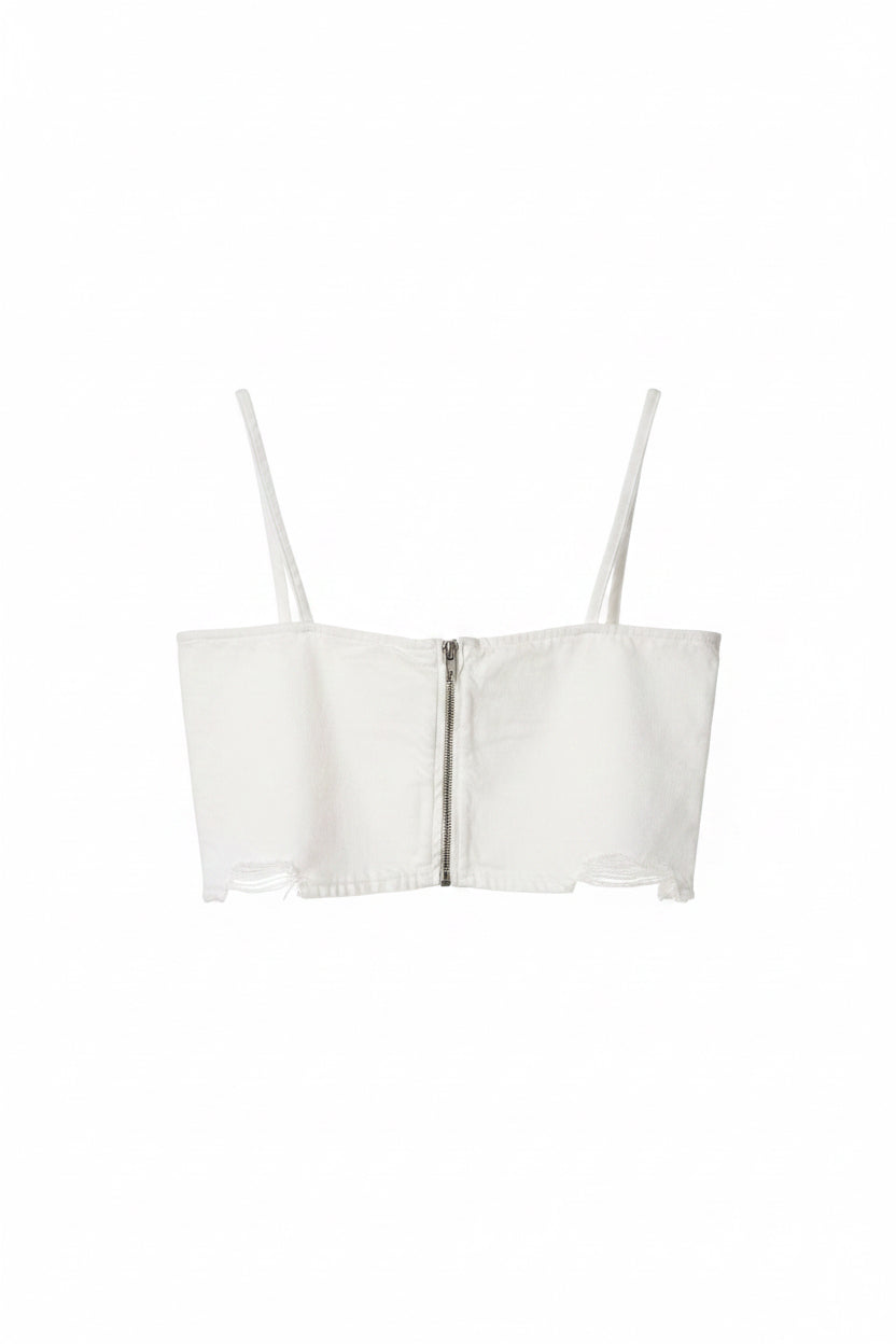 White denim top Baroc Boutique