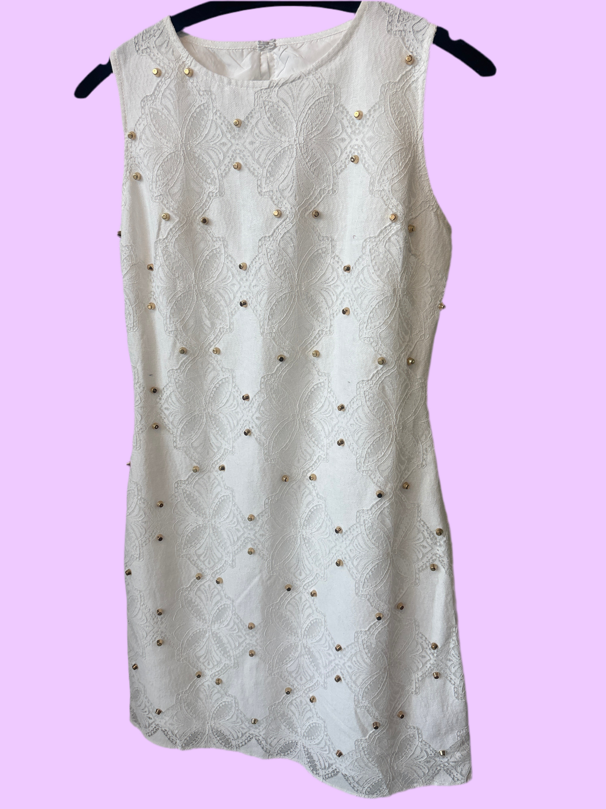 White lace dress with studs Baroc Boutique