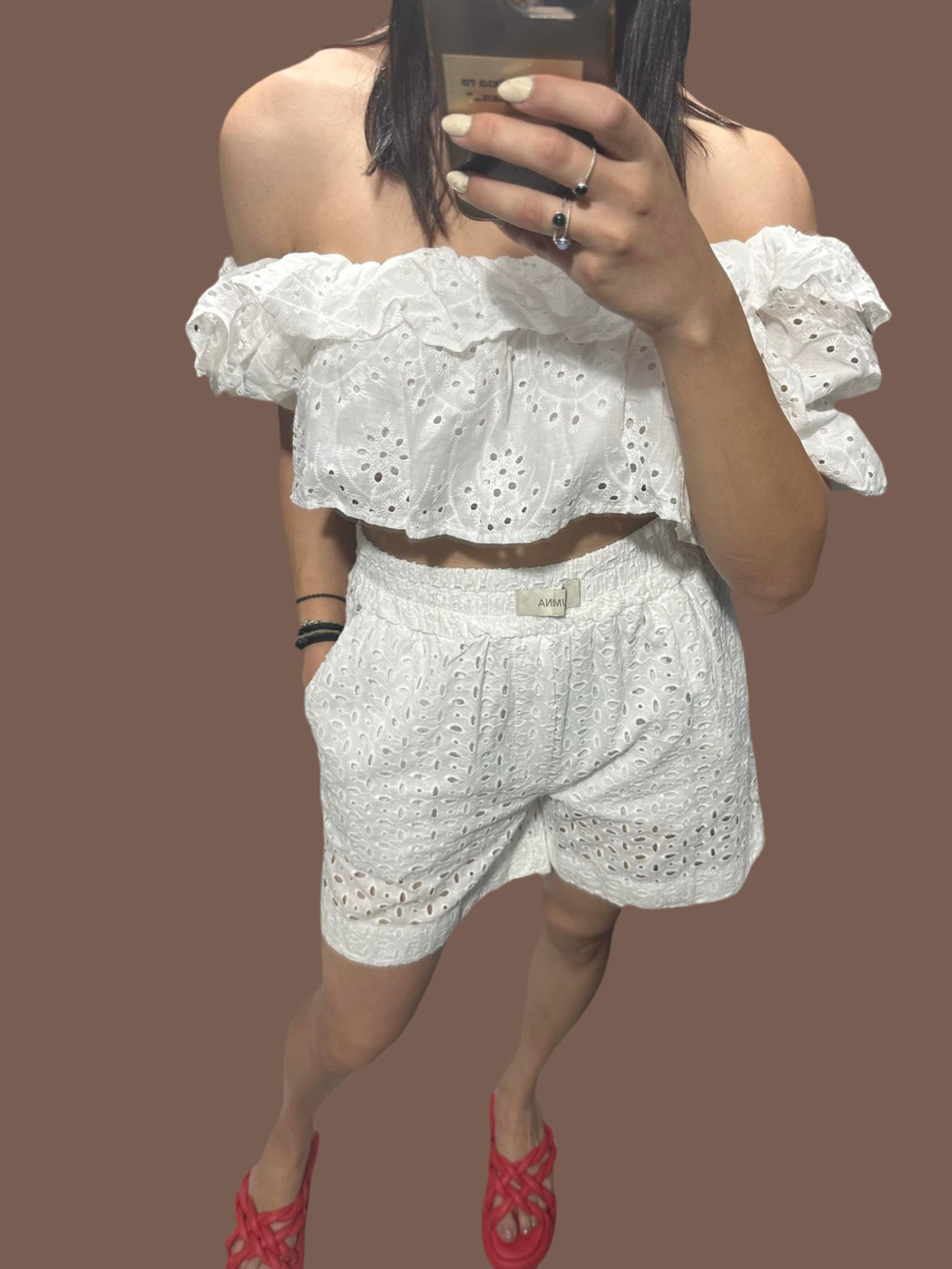 White Offshoulder embroidery blouse Baroc Boutique