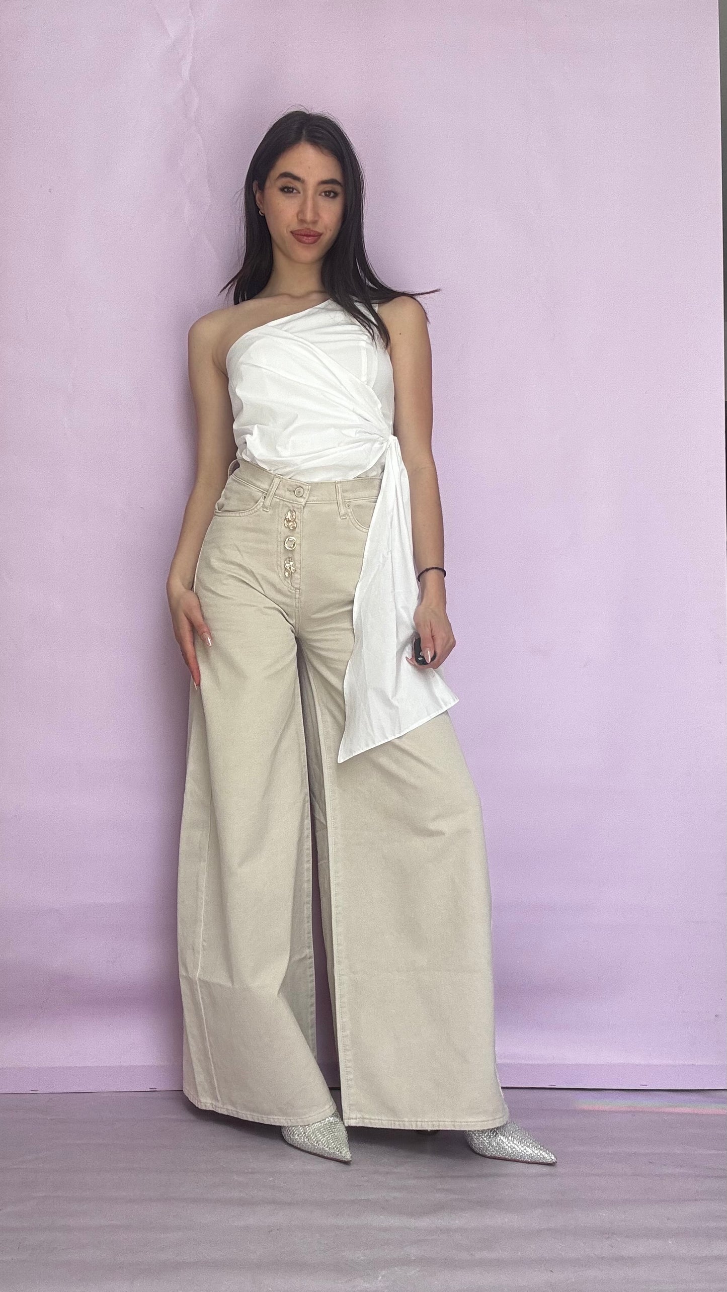 White one shoulder top Baroc Boutique