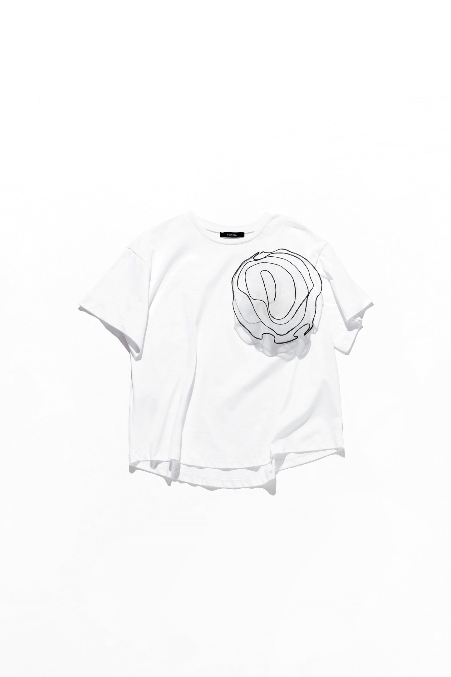 Cotton T-shirt with flower Baroc Boutique WHITE / ONE SIZE