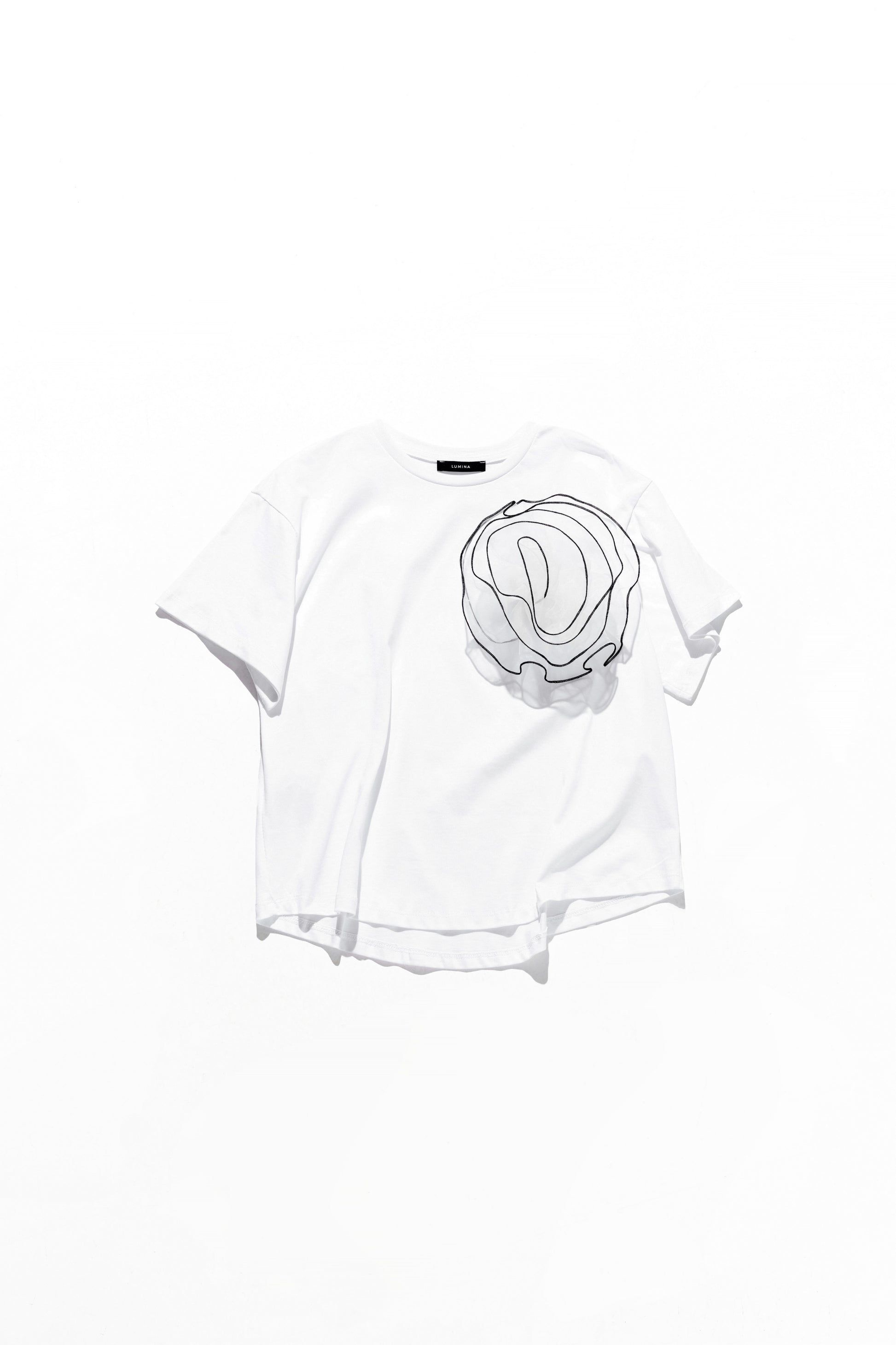 Cotton T-shirt with flower Baroc Boutique WHITE / ONE SIZE