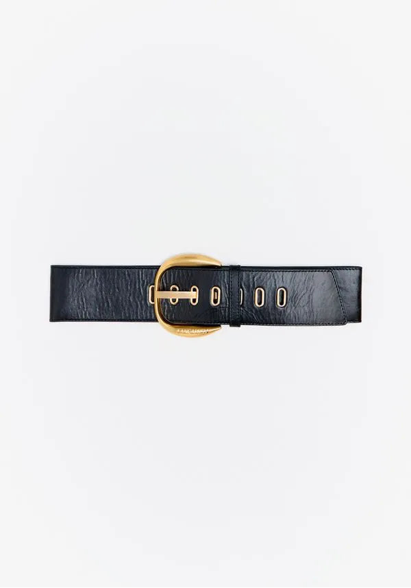Wide boco belt with gold buckle Baroc Boutique