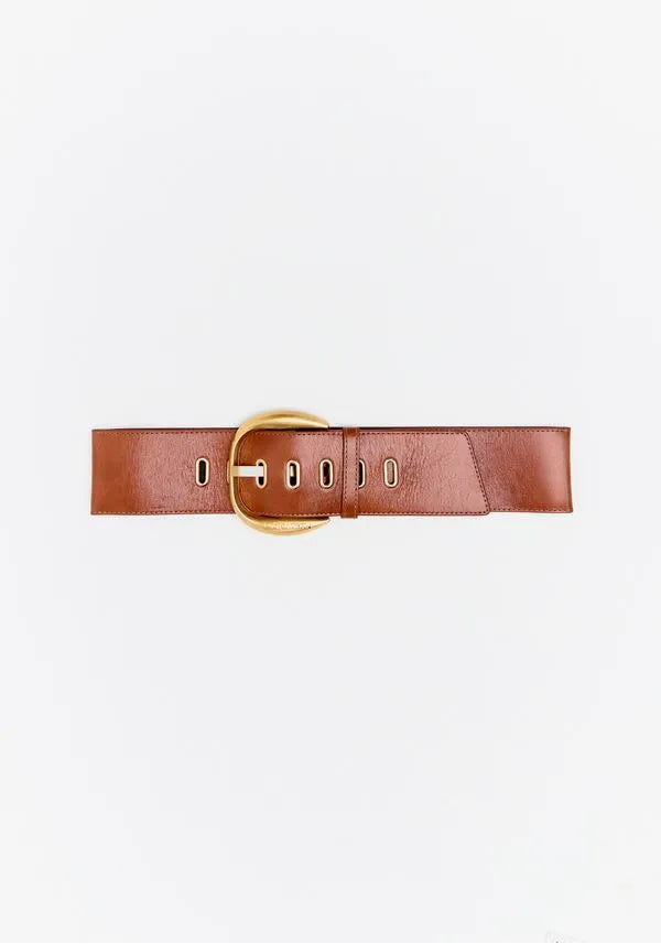 Wide boco belt with gold buckle Baroc Boutique