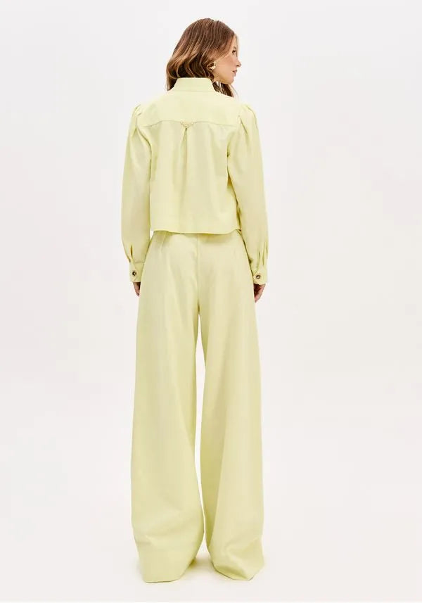 Wide leg high waist pants with belt Baroc Boutique