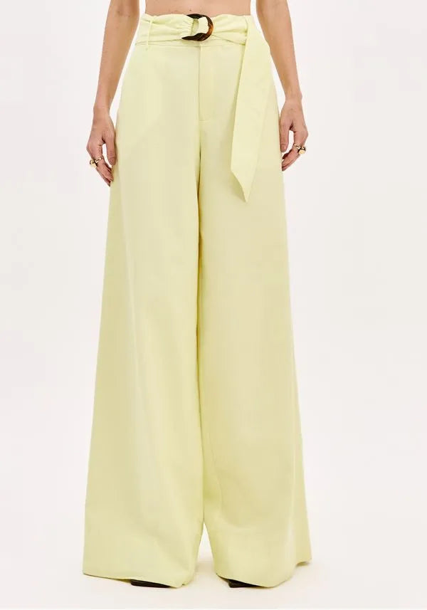 Wide leg high waist pants with belt Baroc Boutique