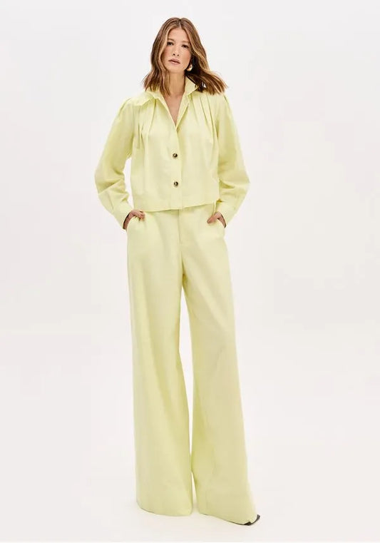 Wide leg high waist pants with belt Baroc Boutique