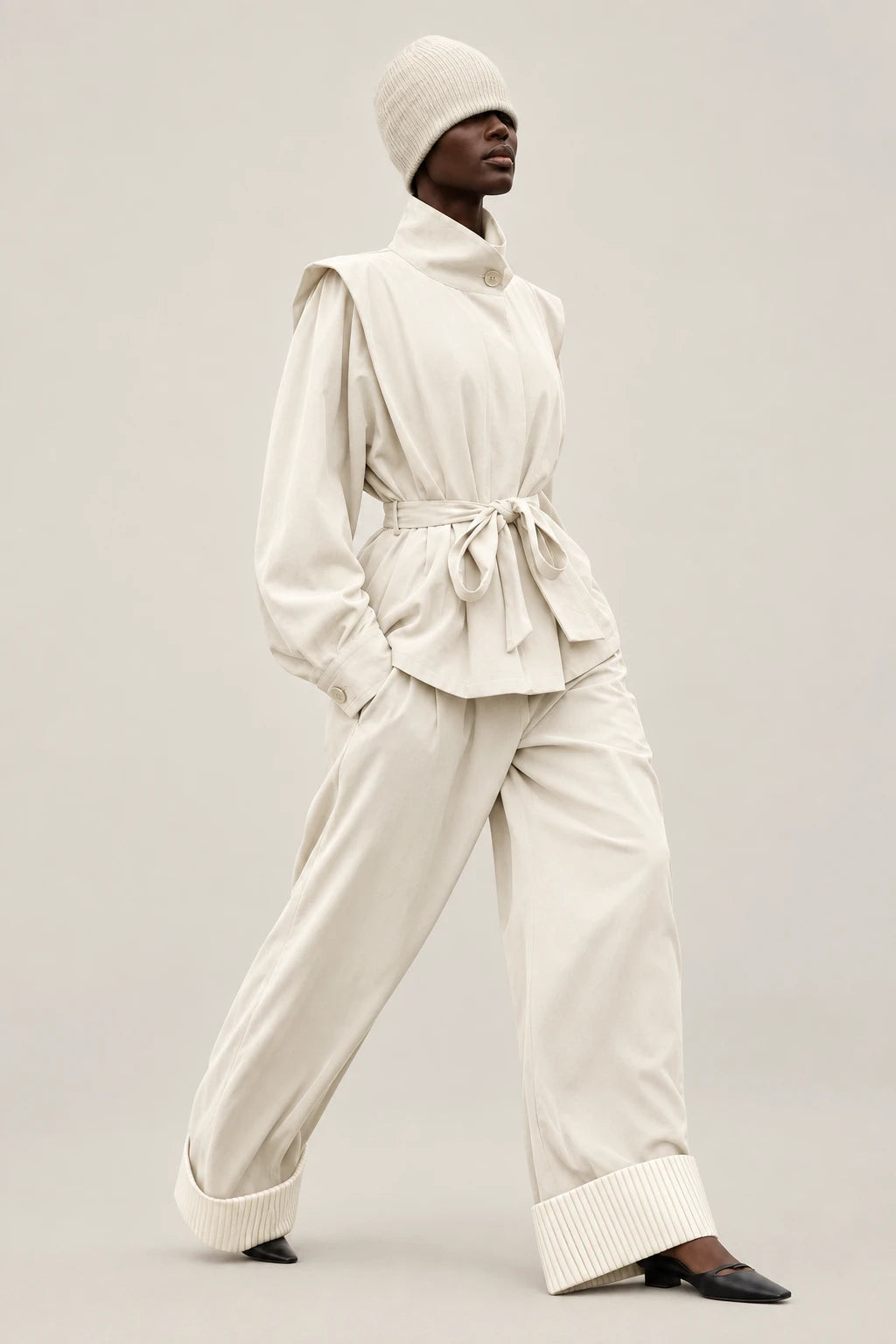 Wide leg pants a set with long coat LD6109 Baroc Boutique