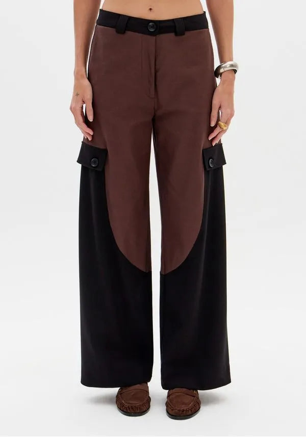 Wide leg pants with contrast panels Baroc Boutique