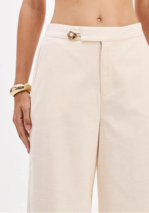 Wide leg pants with high waist and pockets Baroc Boutique