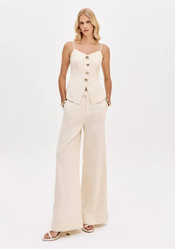 Wide leg pants with high waist and pockets Baroc Boutique