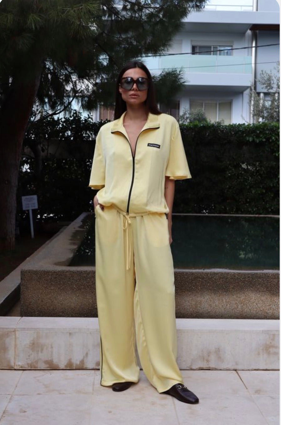 Wide leg pants with stripe Baroc Boutique