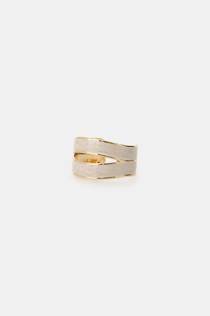 Wide open band ring with wavy profile Baroc Boutique