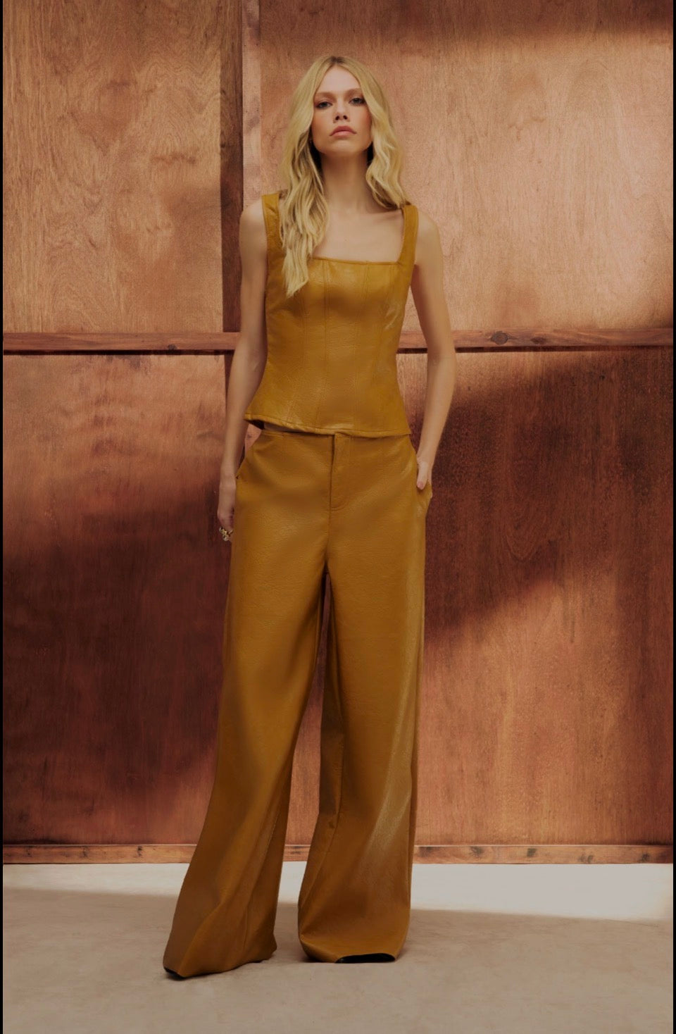 Women's PU Leather Palazzo Pants Baroc Boutique