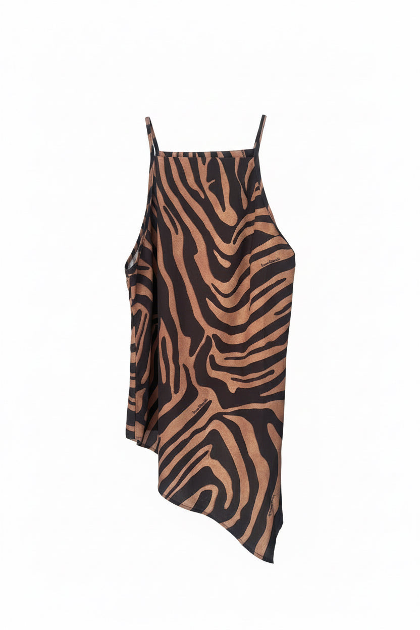 Zebra print asymmetric top Baroc Boutique