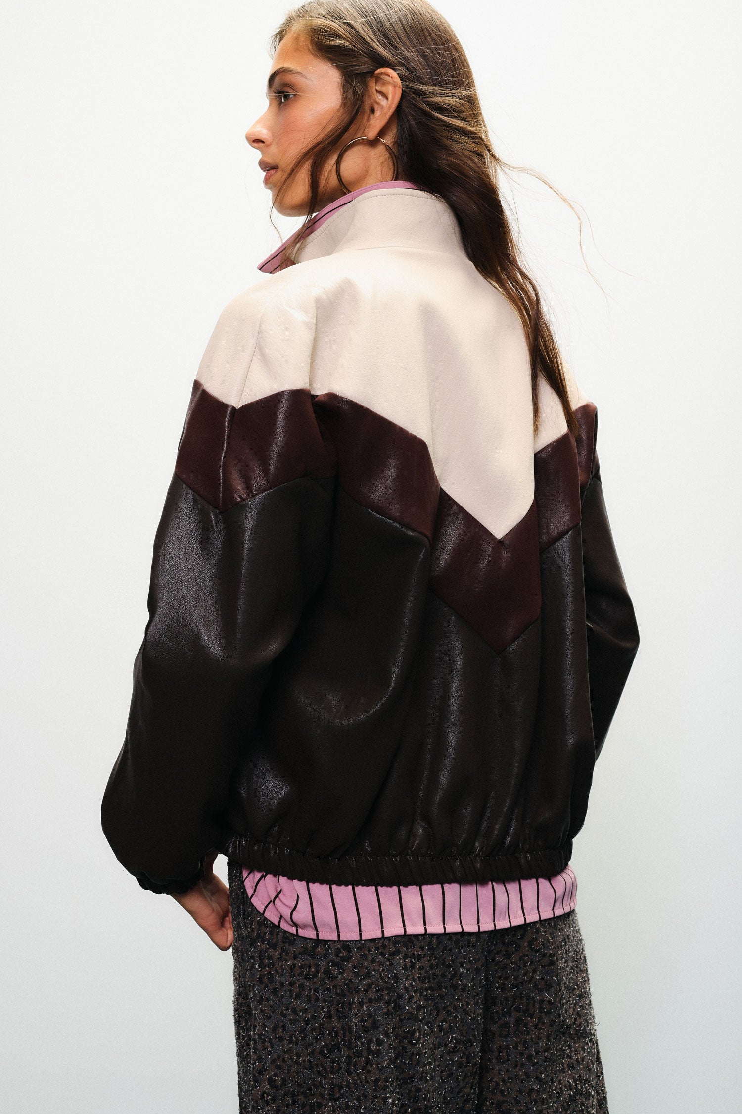 Zip-up bomber jacket with block pattern Baroc Boutique