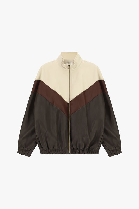 Zip-up bomber jacket with block pattern Baroc Boutique