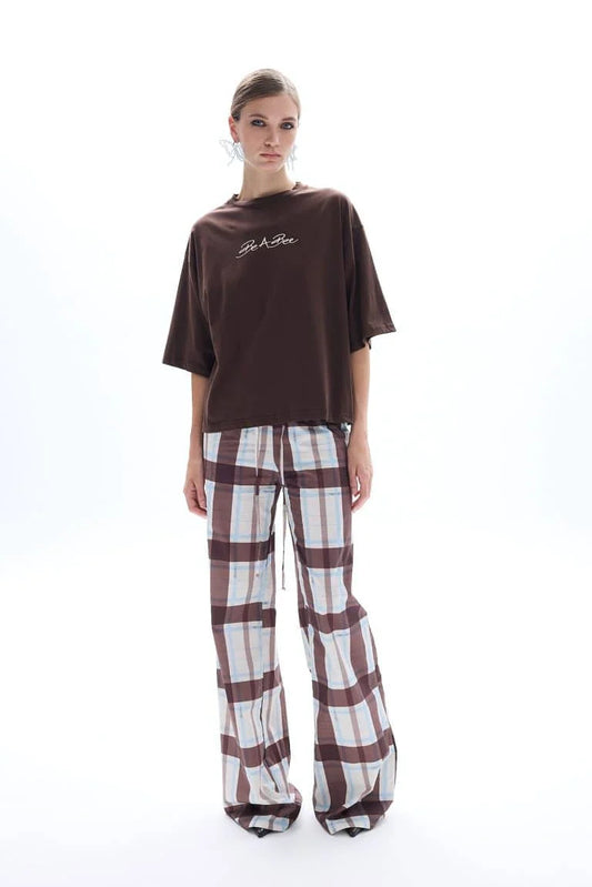 Ciel plaid pants with signature