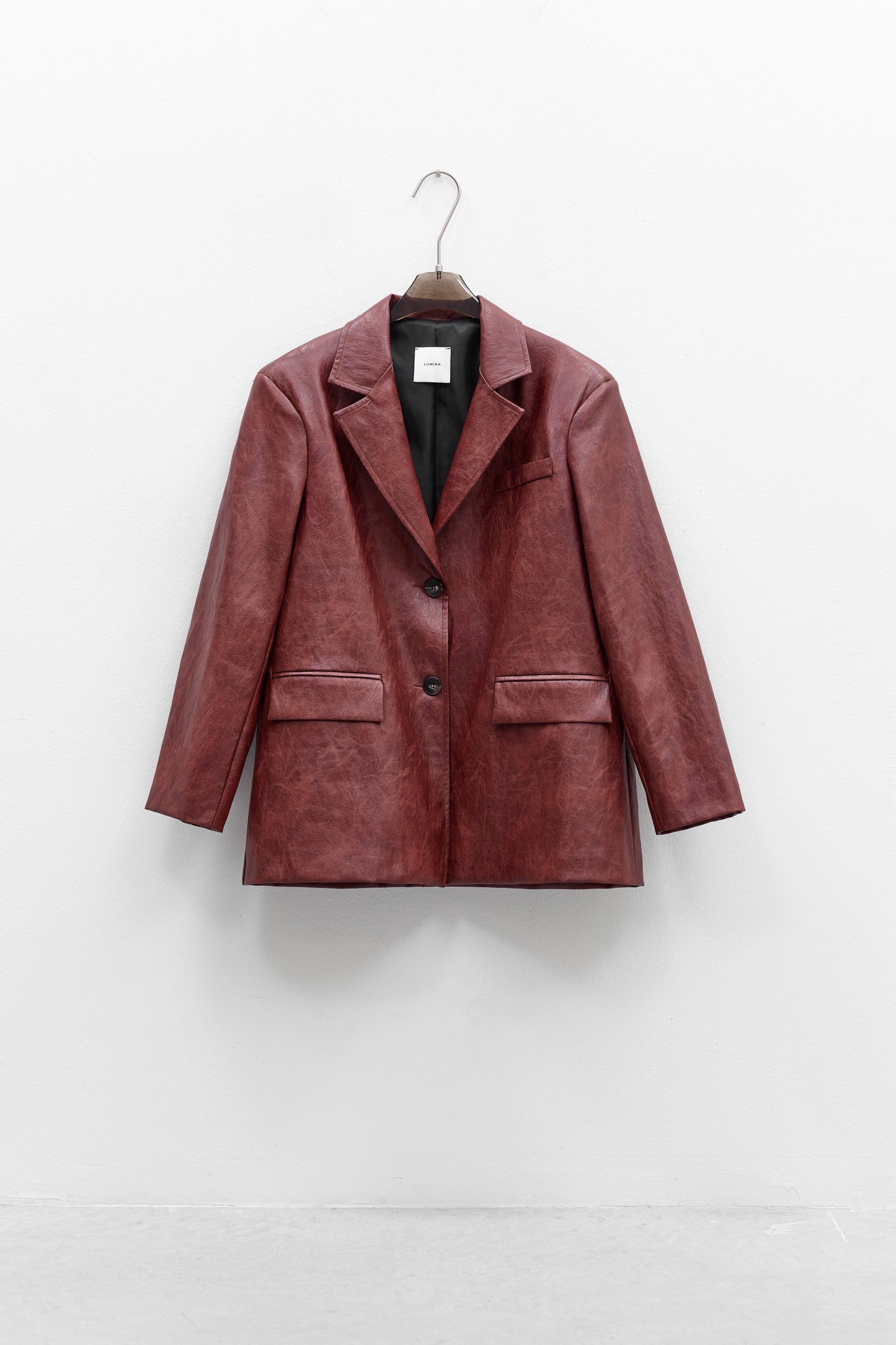 Eco leather oversize blazer