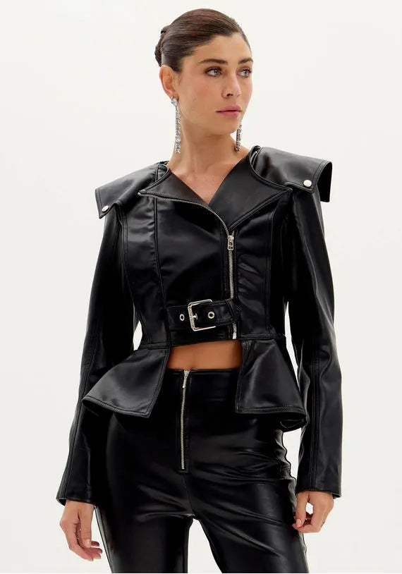 Eco leather black jacket