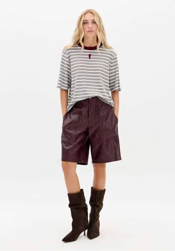 PU Leather Cargo Bermuda Shorts