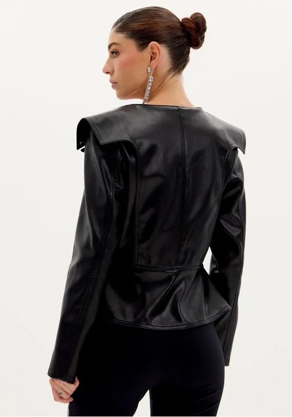 Eco leather black jacket