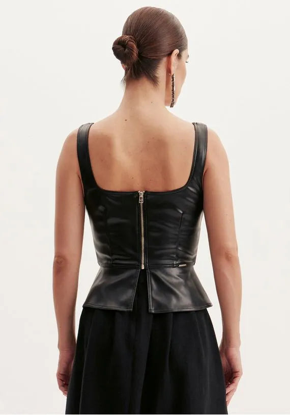 Eco leather bustier