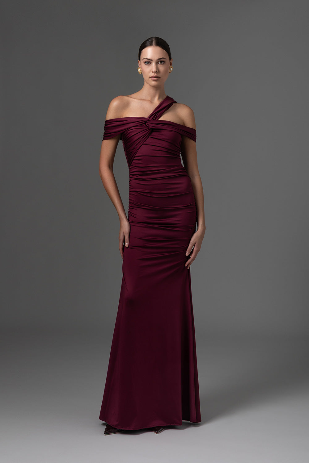 Long bourdeaux multiway dress