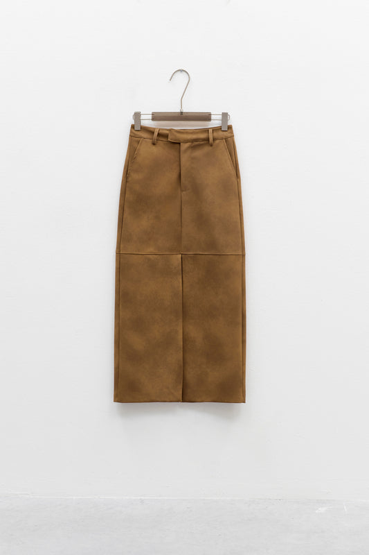 Long nubuck skirt